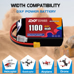 DXF LiPo Battery 3S HV 11.4V 1100mAh 60C with PH2.0 / JST / XT30 / SM / XT60 / EC5 / XT90 for FPV Drone Whoop Micro Racing