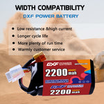 DXF 4S 14.8V 2200mAh 100C LiPo Battery for FPV Micro Drones (PH2.0 / JST / XT30 / SM / XT60 / EC5 / XT90 Options)