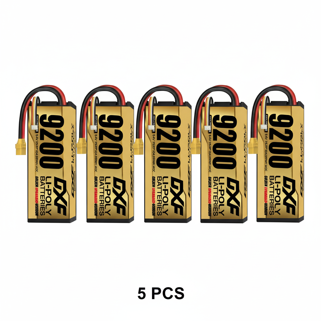 DXF Blue Series 3S HV 11.4V 9200mAh 140C Graphene Hardcase LiPo Battery with XT90 & 10AWG Wire (1-6 Pack)