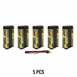 DXF 2S Shorty 7.6V 4400mAh 140C Graphene Hardcase LiPo Battery with 5mm Bullet to Deans Plug for 1/10 RC Buggies, Touring Cars & Trucks (1-6 Pack Available)