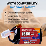 DXF 4S 14.8V 1550mAh 150C LiPo Battery for FPV Micro Drones (PH2.0 / JST / XT30 / SM / XT60 / EC5 / XT90 Options)