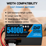 DXF 6S 22.2V 54000mAh 5C Soft Case LiPo Battery with 8AWG Wire for Toy Cars, Boats, UAVs & Drones (1-6 Pack)