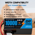 DXF 6S 22.2V 10000mAh 15C Soft Case LiPo Battery with 8AWG Wire for Toy Cars, Boats, UAVs & Drones (1-6 Pack)