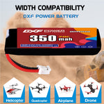 DXF LiPo Battery 3S HV 11.4V 350mAh 70C with PH2.0 / JST / XT30 / SM / XT60 / EC5 / XT90 for FPV Drone Whoop Micro Racing