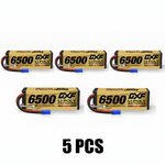 DXF GoldSeries 4S HV 15.2V 6500mAh 140C Graphene Hardcase LiPo Battery with EC5 & 10AWG Wire (1-6 Pack)
