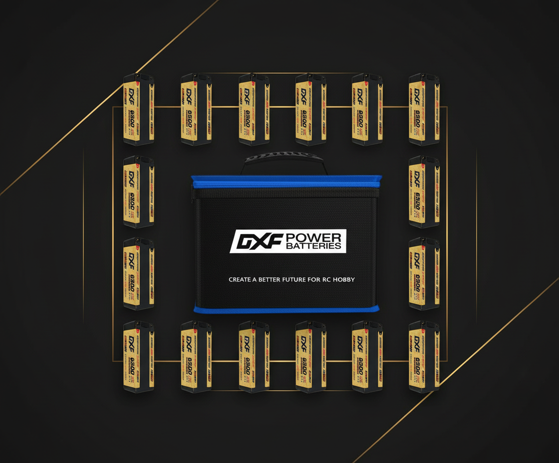 DXF LiPo Battery Fireproof Safety Bag - Charging & Storage Guard with Double Zipper (1-6 Pack Options Available)