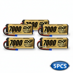 DXF GOLD VERSION 4S 14.8V 7000mAh 100C Graphene Hardcase LiPo Battery with 10AWG EC5 Plug for RC Car Truck (1-6 Pack)