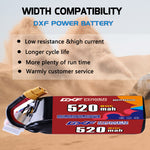 DXF LiPo Battery 6S HV 22.8V 520mAh 80C with PH2.0 / JST / XT30 / SM / XT60 / EC5 / XT90 for FPV Drone Whoop Micro Racing