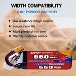 DXF 6S 22.8V 550mAh 100C LiPo Battery for FPV Micro Drones (PH2.0 / JST / XT30 / SM / XT60 / EC5 / XT90 Options)