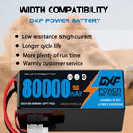 DXF 6S 23.1V 80000mAh 15C Soft Case LiHV Battery with 8AWG Wire for Toy Cars, Boats, UAVs & Drones (1-6 Pack)