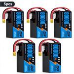 DXF SEMI-SOLID 14S 53.9V 80000mAh 15C Soft Case LiPo Battery with 8AWG Wire for Toy Cars, Boats, UAVs & Drones (1-6 Pack)