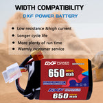 DXF 4S 15.2V 650mAh 120C LiPo Battery for FPV Micro Drones (PH2.0 / JST / XT30 / SM / XT60 / EC5 / XT90 Options)