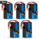 DXF SEMI-SOLID 12S 46.2V 40000mAh 15C Soft Case LiPo Battery with 8AWG Wire for Toy Cars, Boats, UAVs & Drones (1-6 Pack)