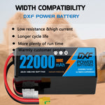 DXF LiPo Battery 6S 22.2V 22000mAh 100C Graphene Softcase Blue with EC5 / T / TRX / XT60 / XT90 / XT150 / Q8s Plug for RC 1/8 1/10 Buggy Truck Car Off-Road Drone
