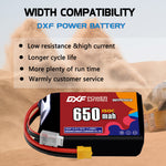 DXF 3S 11.4V 650mAh 150C LiPo Battery for FPV Micro Drones (PH2.0 / JST / XT30 / SM / XT60 / EC5 / XT90 Options)