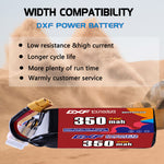 DXF LiPo Battery 6S HV 22.8V 350mAh 70C with PH2.0 / JST / XT30 / SM / XT60 / EC5 / XT90 for FPV Drone Whoop Micro Racing