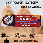DXF LiPo Battery 6S 22.2V 450mAh 80C with PH2.0 / JST / XT30 / SM / XT60 / EC5 / XT90 for FPV Drone Whoop Micro Racing