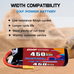 DXF LiPo Battery 5S 18.5V 450mAh 80C with PH2.0 / JST / XT30 / SM / XT60 / EC5 / XT90 for FPV Drone Whoop Micro Racing