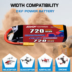 DXF 5S 19.0V 720mAh 100C LiPo Battery for FPV Micro Drones (PH2.0 / JST / XT30 / SM / XT60 / EC5 / XT90 Options)