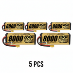 DXF Gold Version 3S HV 11.4V 8000mAh 140C Graphene Hardcase LiPo Battery with XT90 & 10AWG Wire (1-6 Pack)