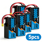 DXF SEMI-SOLID 14S 51.8V 30000mAh 5C Soft Case LiPo Battery with 8AWG Wire for Toy Cars, Boats, UAVs & Drones (1-6 Pack)
