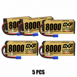 DXF Gold Standard 4S HV 15.2V 8000mAh 140C Graphene Hardcase LiPo Battery with EC5 & 10AWG Wire (1-6 Pack)