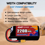DXF LiPo Battery 2S 7.4V 2200mAh 110C with PH2.0 / JST / XT30 / SM / XT60 / EC5 / XT90 for FPV Drone Whoop Micro Racing