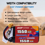DXF 6S 22.2V 1550mAh 140C LiPo Battery for FPV Micro Drones (PH2.0 / JST / XT30 / SM / XT60 / EC5 / XT90 Options)