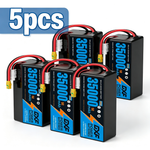 DXF 6S 22.2V 35000mAh 5C Soft Case LiPo Battery with 8AWG Wire for Toy Cars, Boats, UAVs & Drones (1-6 Pack)