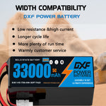 DXF SEMI-SOLID 14S 51.8V 33000mAh 5C Soft Case LiPo Battery with 8AWG Wire for Toy Cars, Boats, UAVs & Drones (1-6 Pack)