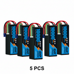 DXF 6S 22.2V 10000mAh 100C Softcase LiPo Battery with 10AWG EC5 for 1/8 RC Cars, Trucks, Buggies, Truggies (1-6 Pack Available)