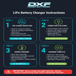 DXF BLUE 2S HV 7.6V 8400mAh 140C Graphene Slim Hardcase LiPo with 5mm to Deans/T-Plug & 10AWG Wire (1-6 Pack)