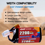 DXF LiPo Battery 4S 14.8V 2200mAh 110C with PH2.0 / JST / XT30 / SM / XT60 / EC5 / XT90 for FPV Drone Whoop Micro Racing