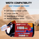 DXF 4S 14.8V 1100mAh 120C LiPo Battery for FPV Micro Drones (PH2.0 / JST / XT30 / SM / XT60 / EC5 / XT90 Options)