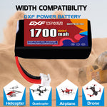 DXF LiPo Battery 4S HV 15.2V 1700mAh 60C with PH2.0 / JST / XT30 / SM / XT60 / EC5 / XT90 for FPV Drone Whoop Micro Racing
