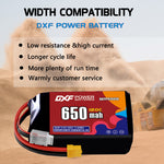 DXF 3S 11.4V 650mAh 120C LiPo Battery for FPV Micro Drones (PH2.0 / JST / XT30 / SM / XT60 / EC5 / XT90 Options)