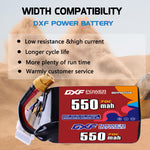 DXF LiPo Battery 6S 22.2V 550mAh 70C with PH2.0 / JST / XT30 / SM / XT60 / EC5 / XT90 for FPV Drone Whoop Micro Racing