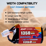 DXF LiPo Battery 4S 14.8V 1350mAh 100C with PH2.0 / JST / XT30 / SM / XT60 / EC5 / XT90 for FPV Drone Whoop Micro Racing