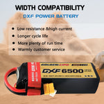 DXF Lipo Battery 5S 18.5V 6500mAh 150C Graphene Softcase with EC5 / T / TRX / XT60 / XT90 / XT150 / Q8s Plug for RC 1/8 1/10 Buggy Truck Car Off-Road Drone