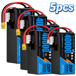 DXF 6S 22.2V 46000mAh 10C Soft Case LiPo Battery with 8AWG Wire for Toy Cars, Boats, UAVs & Drones (1-6 Pack)