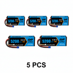 DXF 3S 11.1V 5200mAh 100C Hardcase LiPo Battery with 10AWG EC5 for 1/8 1/10 RC Cars, Trucks, Buggies (1-6 Pack Available)