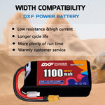 DXF 2S 7.4V 1100mAh 120C LiPo Battery for FPV Micro Drones (PH2.0 / JST / XT30 / SM / XT60 / EC5 / XT90 Options)