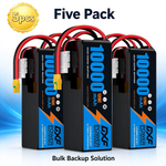 DXF 6S 22.8V 10000mAh 120C Soft Case LiHV Battery with 8AWG Wire for Toy Cars, Boats, UAVs & Drones (1-6 Pack)