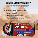 DXF LiPo Battery 6S 22.2V 2200mAh 110C with PH2.0 / JST / XT30 / SM / XT60 / EC5 / XT90 for FPV Drone Whoop Micro Racing