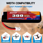 DXF LiPo Battery 2S HV 7.6V 300mAh 60C with PH2.0 / JST / XT30 / SM / XT60 / EC5 / XT90 for FPV Drone Whoop Micro Racing