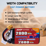 DXF LiPo Battery 6S 22.2V 2800mAh 110C with PH2.0 / JST / XT30 / SM / XT60 / EC5 / XT90 for FPV Drone Whoop Micro Racing