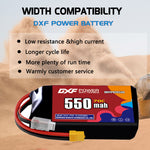 DXF LiPo Battery 3S 11.1V 550mAh 70C with PH2.0 / JST / XT30 / SM / XT60 / EC5 / XT90 for FPV Drone Whoop Micro Racing