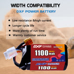 DXF 4S 15.2V 1100mAh 120C LiPo Battery for FPV Micro Drones (PH2.0 / JST / XT30 / SM / XT60 / EC5 / XT90 Options)