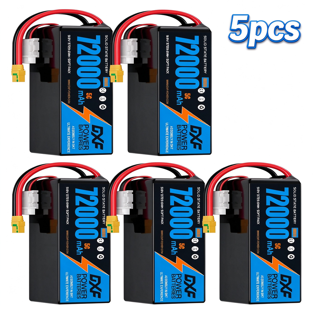 (CN)DXF 14S Lipo Battery 51.8V 5C 72000mAh Soft Case Battery  for Drone UAV FPV Car Truck Tank RC Buggy Truggy Racing Hobby