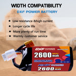 DXF 4S 14.8V 2600mAh 120C LiPo Battery for FPV Micro Drones (PH2.0 / JST / XT30 / SM / XT60 / EC5 / XT90 Options)